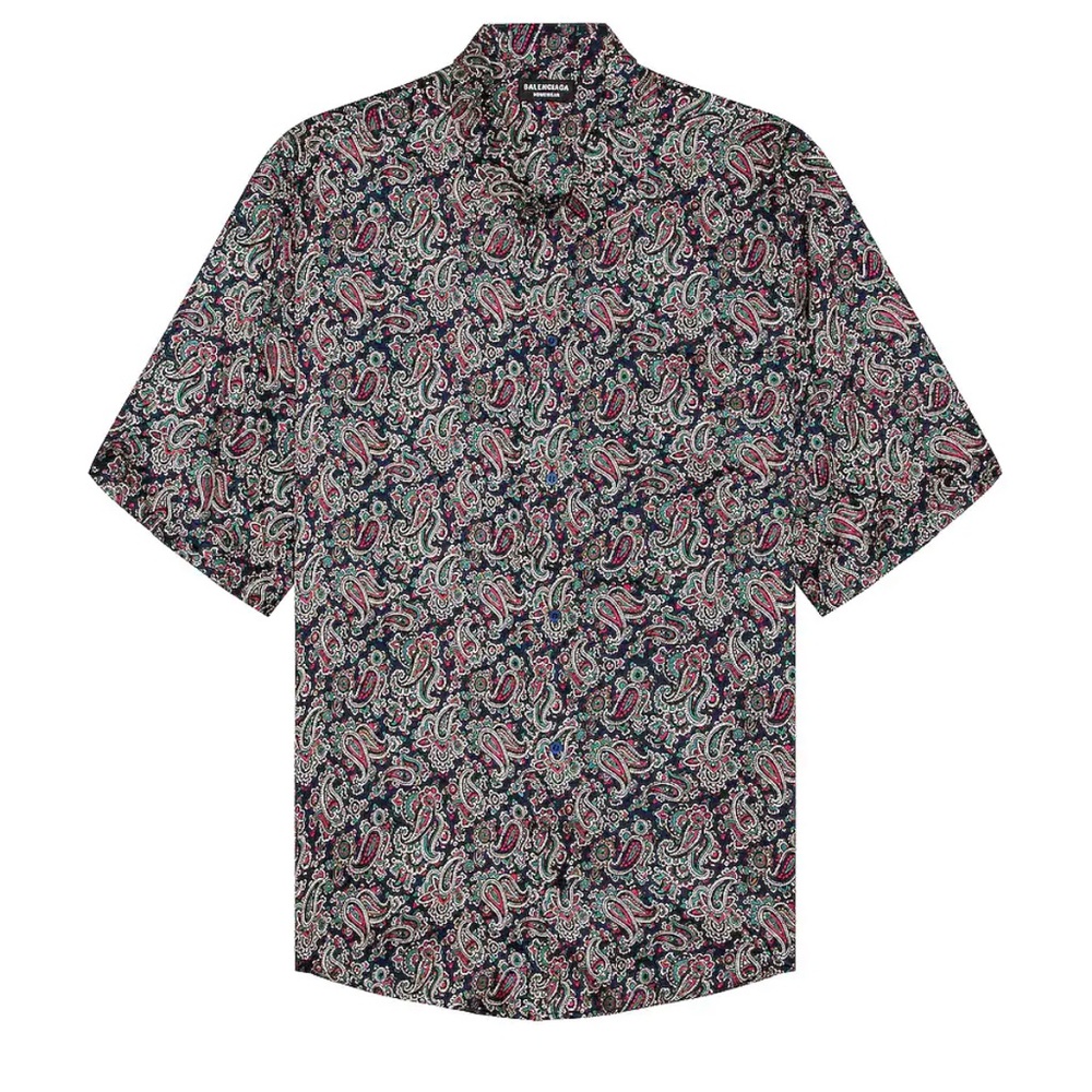 Balenciaga silk paisley oversized button up shirt size 39 XL - Picture 5 of 6